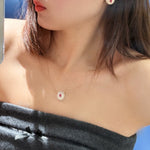 Vintage Court Ruby & Mother - of - Pearl Cabochon Necklace - floysun