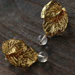 Vintage Crystal Leaf Drop Earrings - floysun
