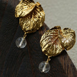 Vintage Crystal Leaf Drop Earrings - floysun