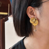 Vintage Crystal Leaf Drop Earrings - floysun