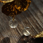 Vintage Crystal Leaf Drop Earrings - floysun