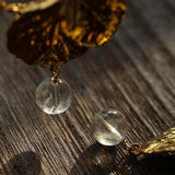 Vintage Crystal Leaf Drop Earrings - floysun