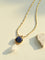 Vintage Crystal Teardrop & Agate Square Pendant Necklace - floysun