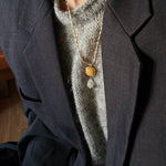 Vintage Crystal Teardrop & Agate Square Pendant Necklace - floysun