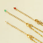 Vintage Crystal Teardrop & Agate Square Pendant Necklace - floysun