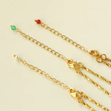 Vintage Crystal Teardrop & Agate Square Pendant Necklace - floysun