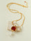 Vintage Crystal Teardrop & Agate Square Pendant Necklace - floysun