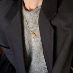 Vintage Crystal Teardrop & Agate Square Pendant Necklace - floysun