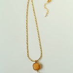 Vintage Crystal Teardrop & Agate Square Pendant Necklace - floysun