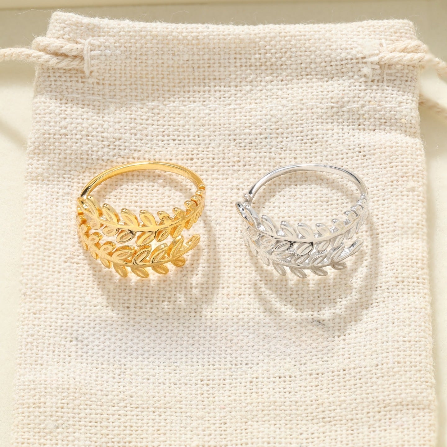 Vintage Designer Laurel Leaf Statement Open Ring - floysun