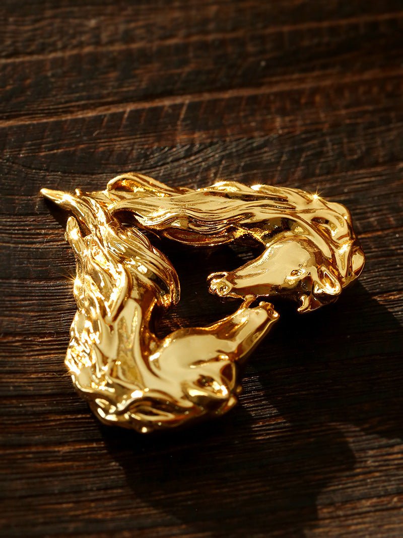 Vintage Double - Horse Heart Brooch - floysun