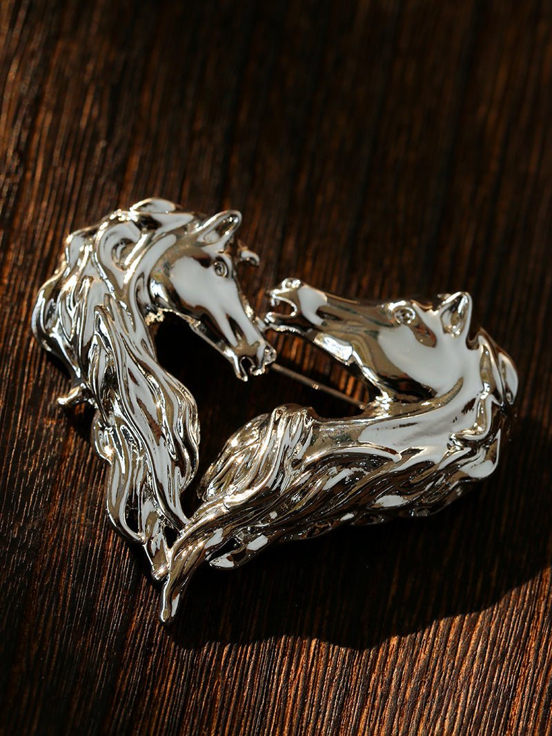 Vintage Double - Horse Heart Brooch - floysun