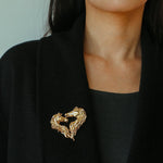 Vintage Double - Horse Heart Brooch - floysun