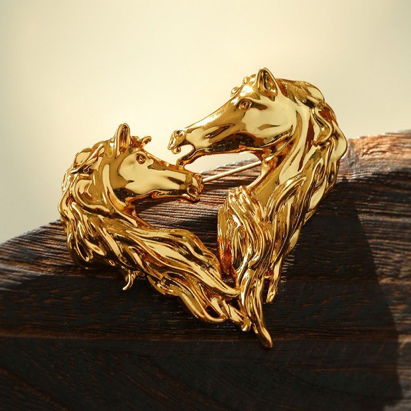 Vintage Double - Horse Heart Brooch - floysun