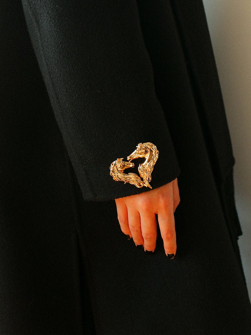 Vintage Double - Horse Heart Brooch - floysun