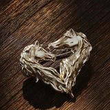 Vintage Double - Horse Heart Brooch - floysun