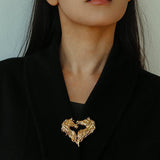 Vintage Double - Horse Heart Brooch - floysun
