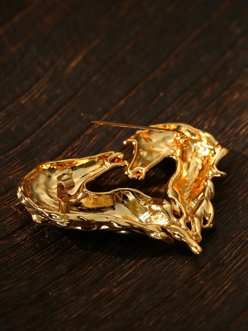 Vintage Double - Horse Heart Brooch - floysun