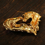 Vintage Double - Horse Heart Brooch - floysun