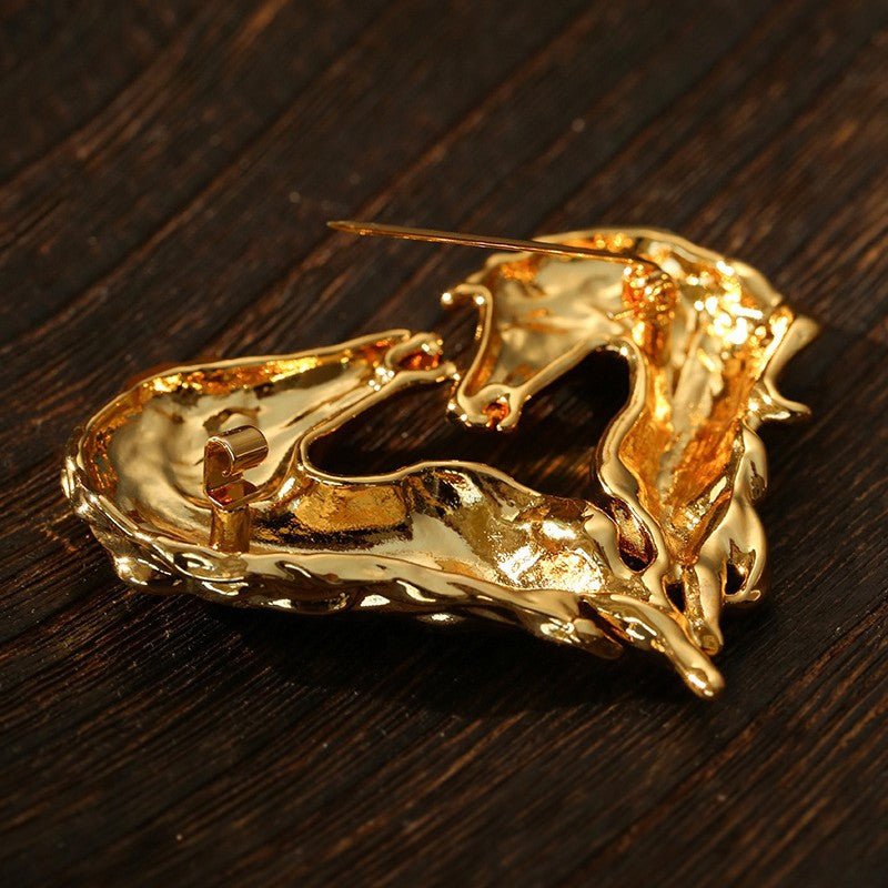 Vintage Double - Horse Heart Brooch - floysun