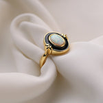 Vintage Elegant Enamel Opal Ring - floysun