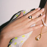 Vintage Elegant Enamel Opal Ring - floysun