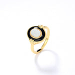 Vintage Elegant Enamel Opal Ring - floysun