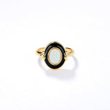 Vintage Elegant Enamel Opal Ring - floysun