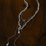 Vintage Elegant Lace Pull Adjustable Long Y-Drop Freshwater Pearl Necklace - floysun