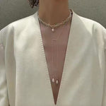 Vintage Elegant Lace Pull Adjustable Long Y-Drop Freshwater Pearl Necklace - floysun