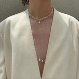 Vintage Elegant Lace Pull Adjustable Long Y-Drop Freshwater Pearl Necklace - floysun