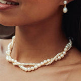 Vintage Elegant Multi - Wrap Freshwater Pearl Necklace - floysun