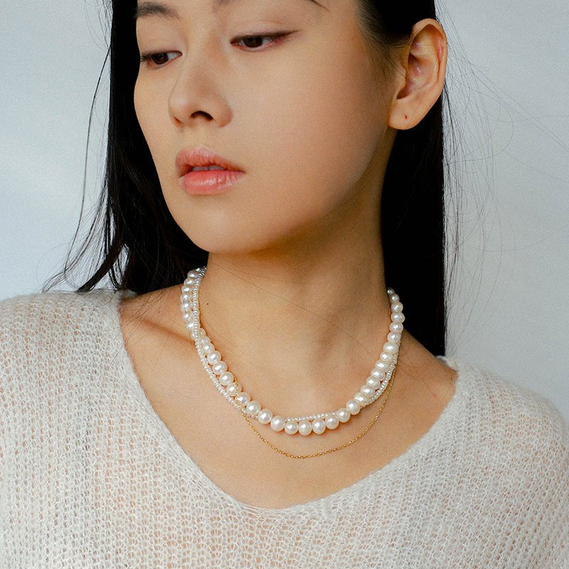 Vintage Elegant Multi - Wrap Freshwater Pearl Necklace - floysun