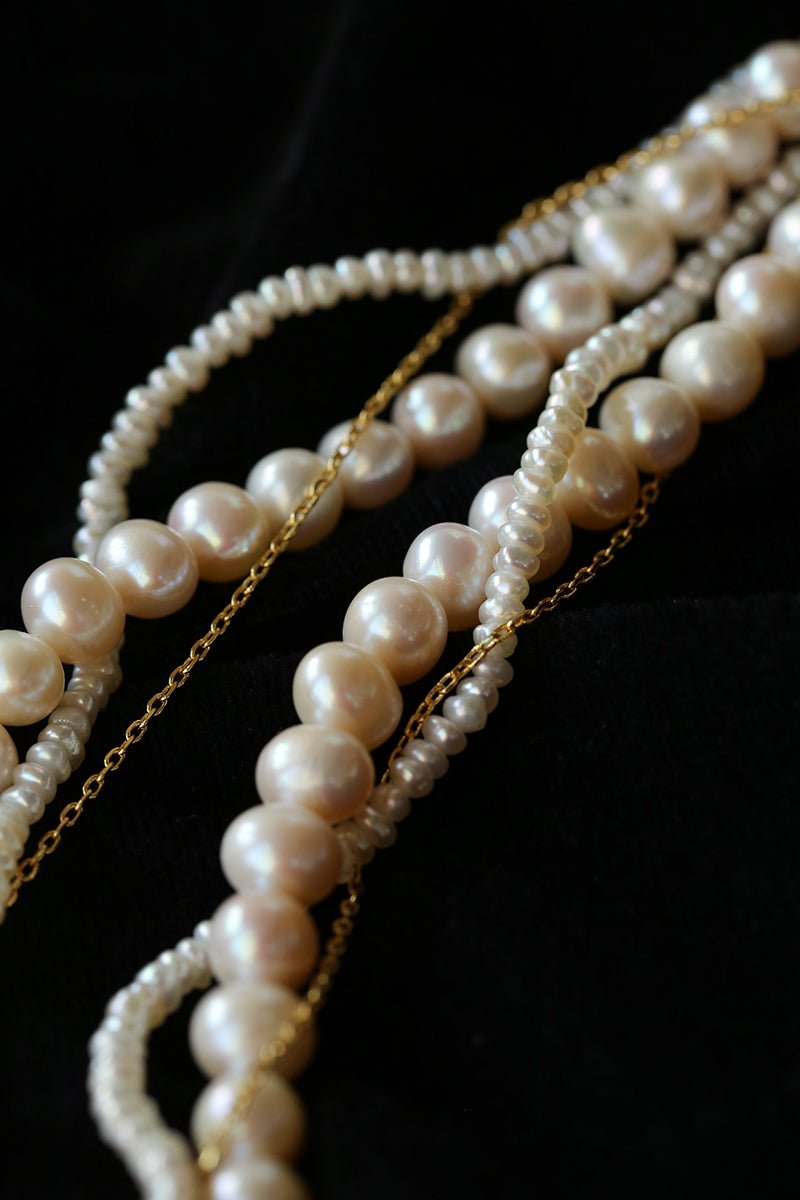 Vintage Elegant Multi - Wrap Freshwater Pearl Necklace - floysun