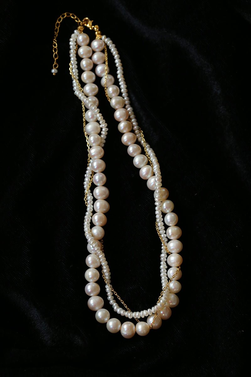 Vintage Elegant Multi - Wrap Freshwater Pearl Necklace - floysun