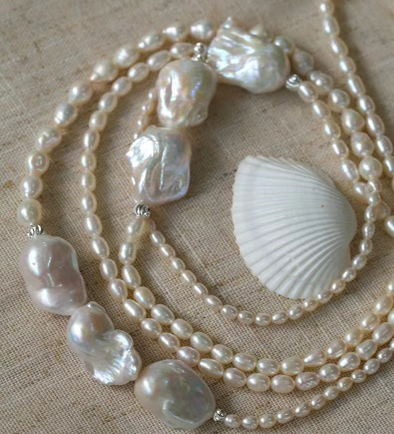 Vintage Elegant Natural Baroque Pearl Necklace - floysun