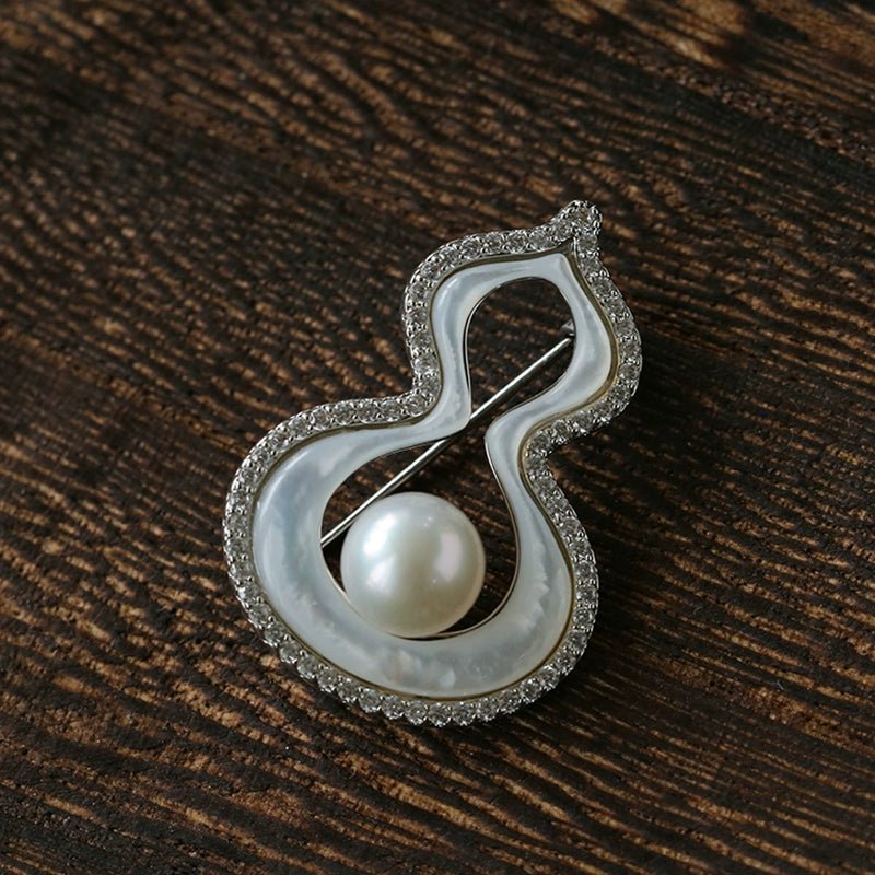 Vintage Elegant Natural Pearl Gourd Flower Brooch - floysun