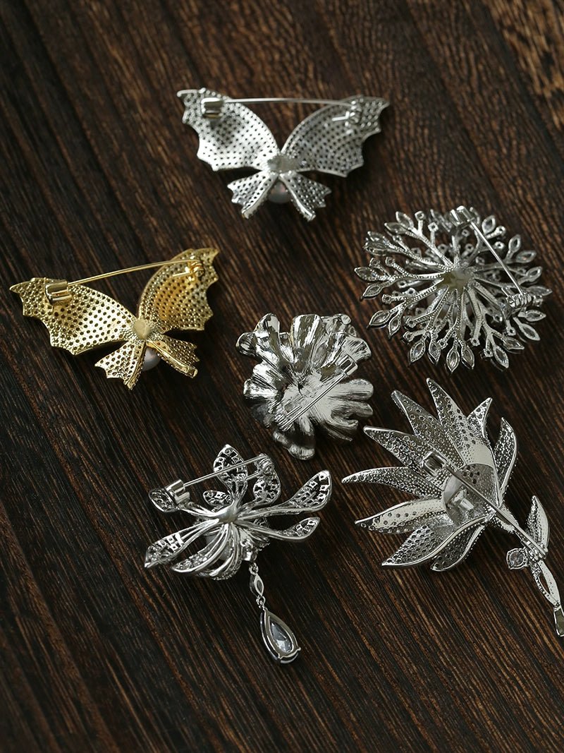 Vintage Elegant Natural Pearl Gourd Flower Brooch - floysun