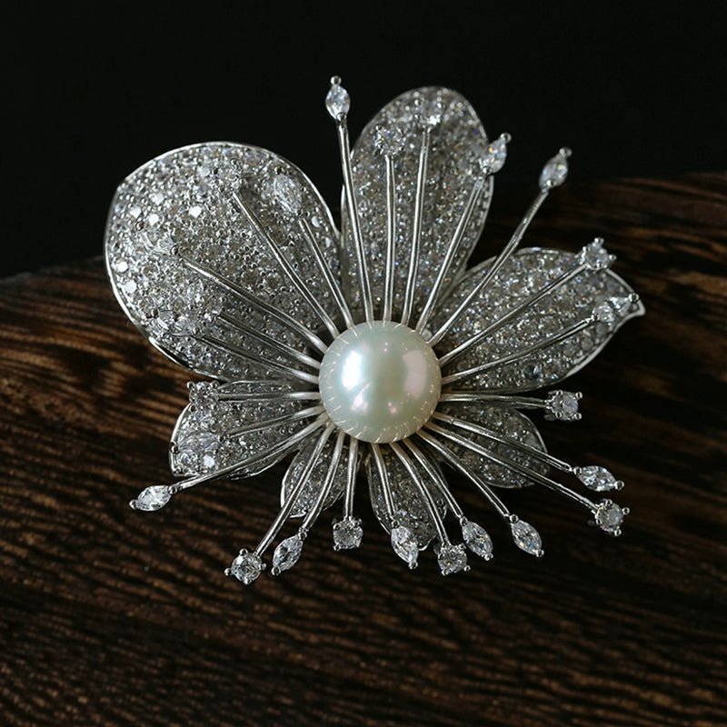 Vintage Elegant Natural Pearl Gourd Flower Brooch - floysun