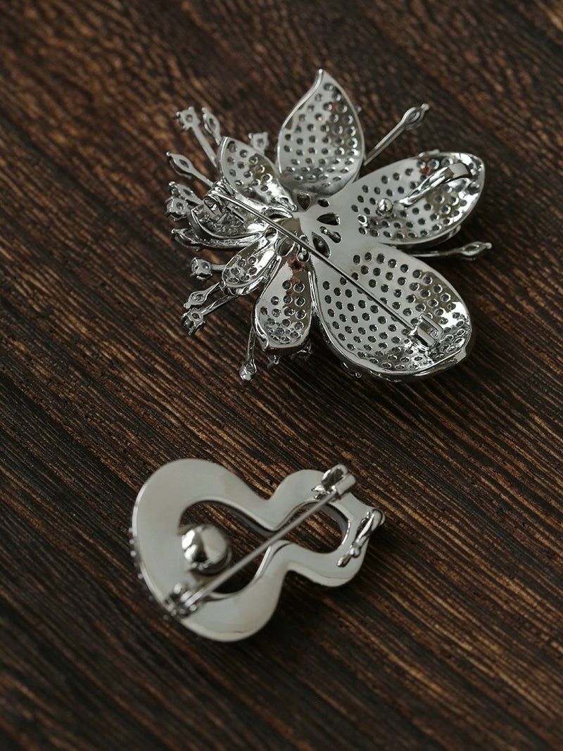 Vintage Elegant Natural Pearl Gourd Flower Brooch - floysun