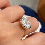 Vintage Elongated Cushion Solitaire Ring - floysun