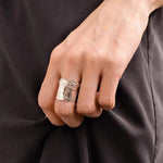 Vintage Embrace Poseidon 925 Sterling Silver Open Band Ring - floysun