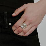 Vintage Embrace Poseidon 925 Sterling Silver Open Band Ring - floysun