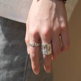 Vintage Embrace Poseidon 925 Sterling Silver Open Band Ring - floysun