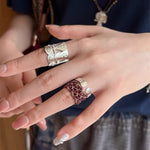 Vintage Embrace Poseidon 925 Sterling Silver Open Band Ring - floysun