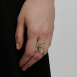 Vintage Embrace Poseidon 925 Sterling Silver Open Band Ring - floysun