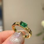 Vintage Emerald Octagram Ring - floysun