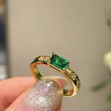 Vintage Emerald Octagram Ring - floysun