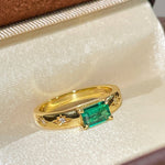 Vintage Emerald Octagram Ring - floysun