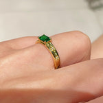 Vintage Emerald Octagram Ring - floysun